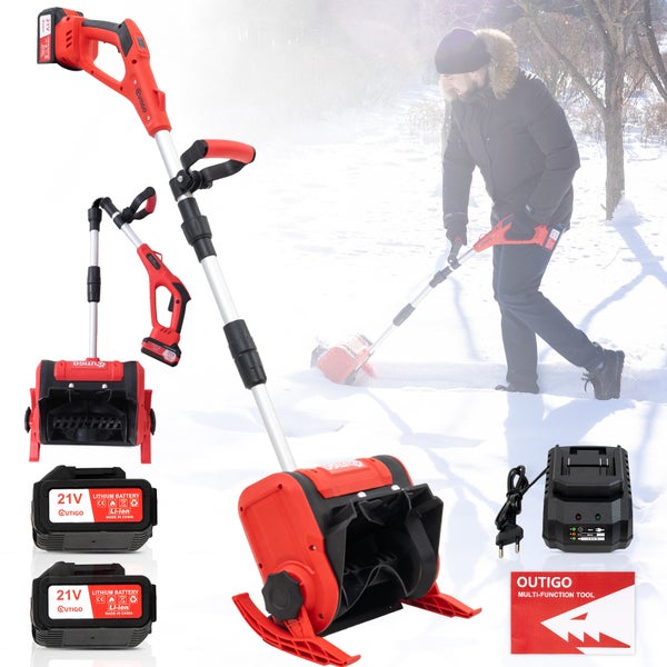 Akkuschneeschaufel Set mit Akku, Ladegerät und Bedienungsanleitung