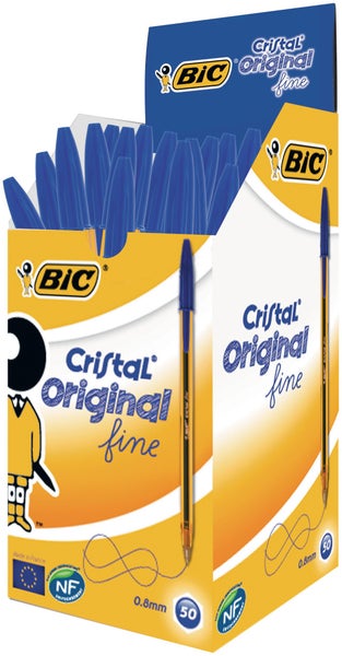 BIC Kugelschreiber Cristal Original fine 0.35mm blau, 50er Set