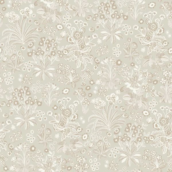 Borastapeter Tapete Blumen Beige - 53 cm x 10.05 m - 662580