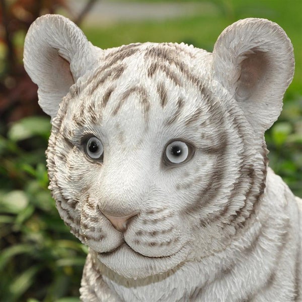 Dekofigur Gartenfigur weißer Tiger
