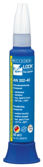 WEICONLOCK® AN 302-40 Schraubensicherung | mittelfest, mit DVGW-Zulassung | 50 ml | transparent