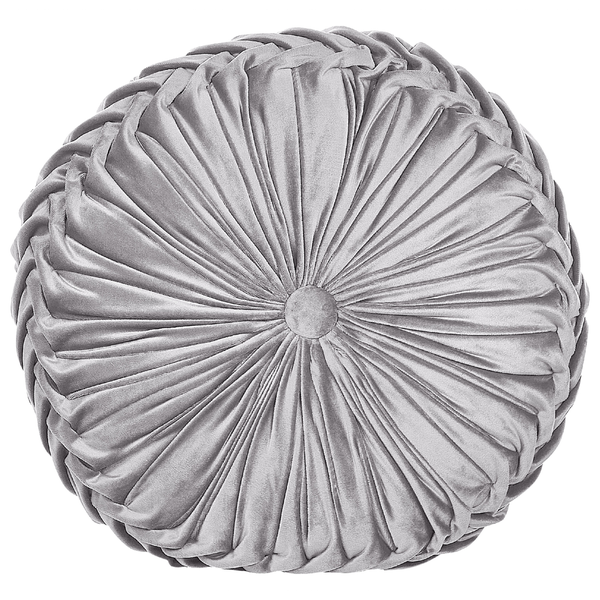 Dekokissen 2er Set UDALA Samtstoff 40 x 40 cm Grau Ohne Muster