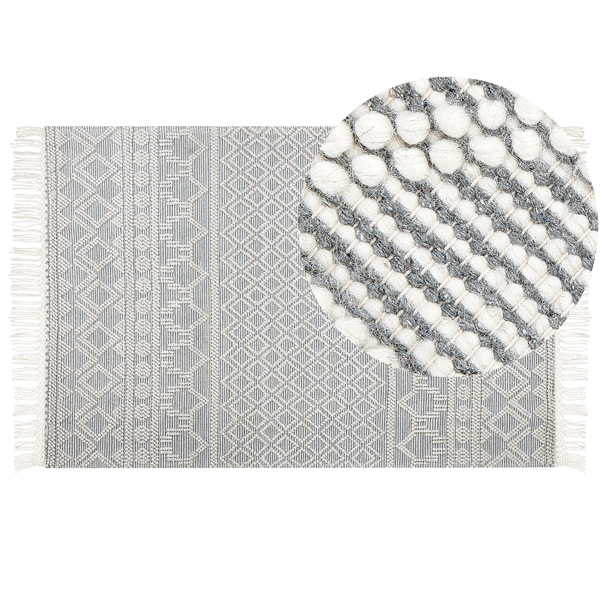 Teppich SOLHAN Grau Beige 200 x 300 cm Wolle
