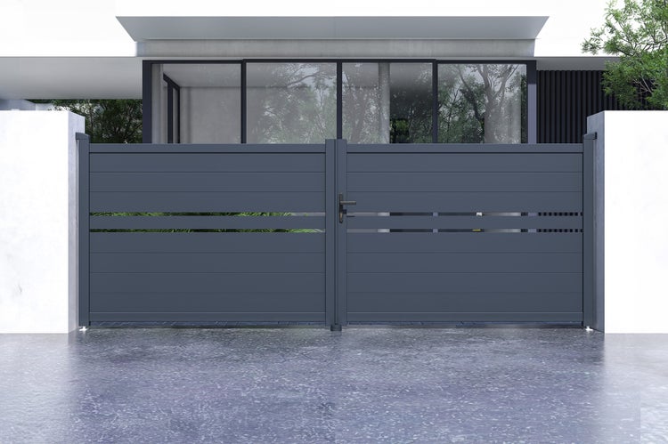 Flügeltor 4m CIMONE H.140 graues Aluminium