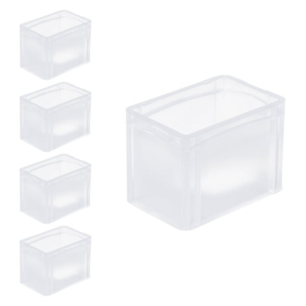 PROREGAL SparSet 5 x Transparenter Eurobehälter BasicLine Mit Geschlossenem Griff HxBxT 22 x 20 x 30 cm 9,4 Liter Eurobox Transportbox