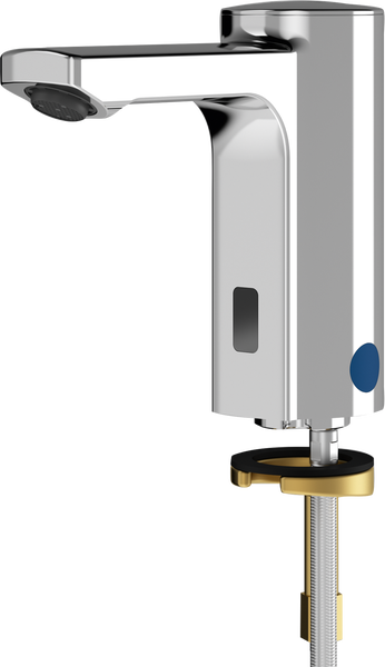 Elektronische Waschtischarmatur mit Infrarot-Sensor, verchromt.