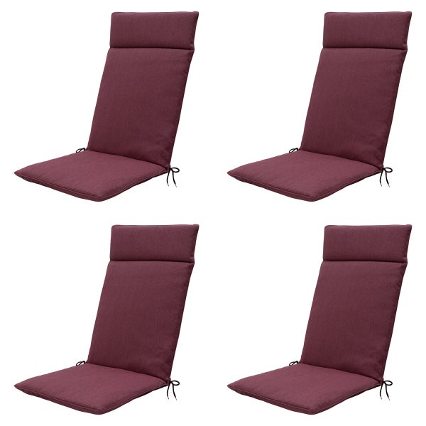 Hochlehnerauflage Hochlehner Bordeaux Canvas Eco+ - Ca. 120x50 cm - 4er-Set