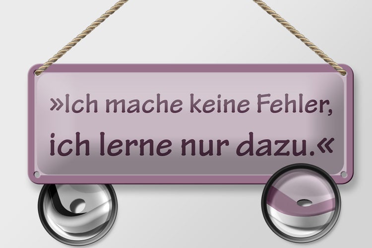 Blechschild Spruch 27x10cm Ich mache keine Fehler Dekoration