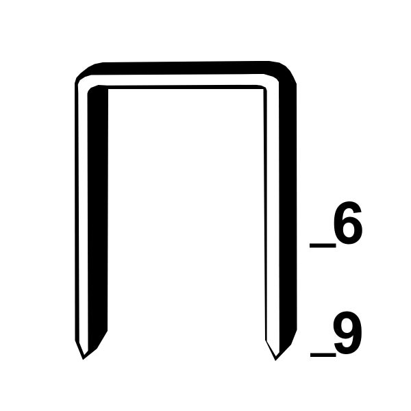 Symbol für Tackerklammern Typ 6 und 9.