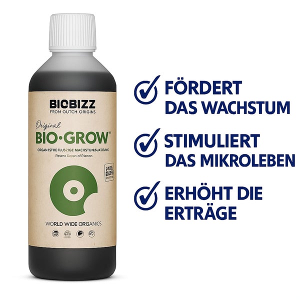 BioBizz Grow 1 Liter– Biologischer Dünger für kräftiges Wachstum in der Wachstumsphase