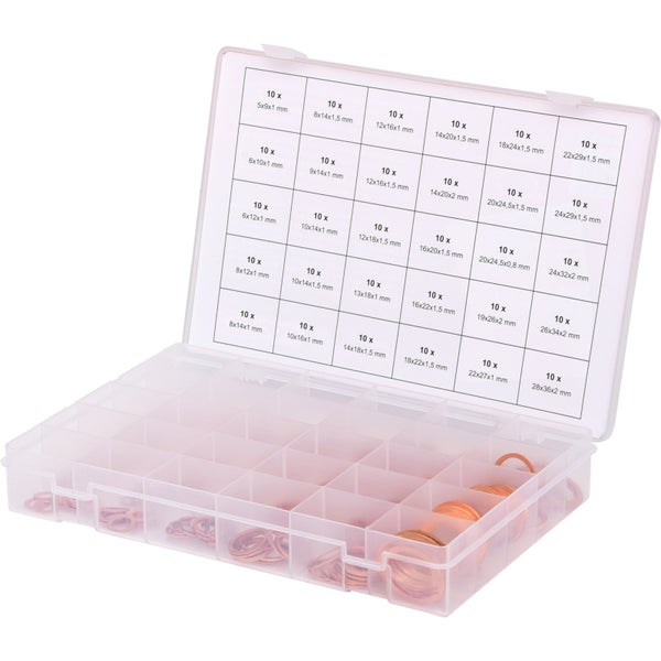 KS Tools Kupfer Dichtringe Sortiment, 300-teilig im Sortierkasten