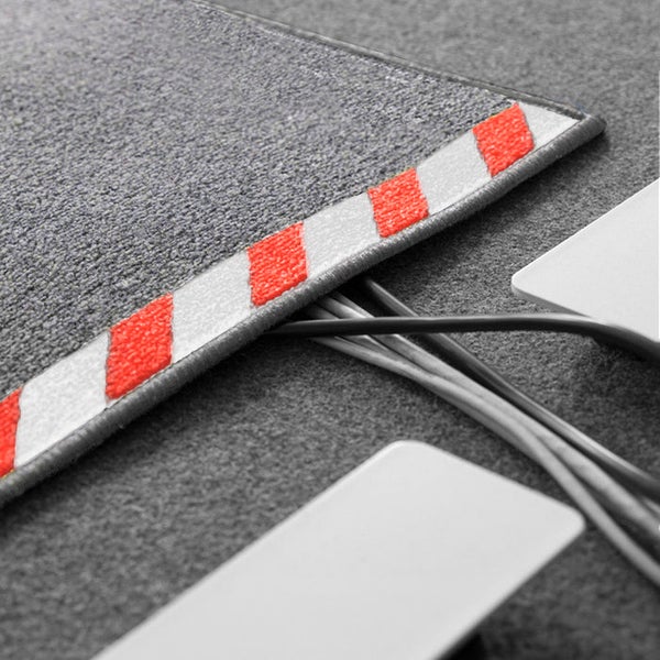 FLOORDIREKT Kabelmatte mit Warnumrandung - Rollenware - Sicherheitsmatte für Büro und Lager - Rot-Weiß - 40 x 700 cm