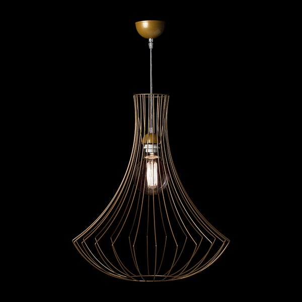 Moderne skandinavische Designlampe Hängelampe in Gold 60 cm | Wohnzimmer Esszimmer Leuchte