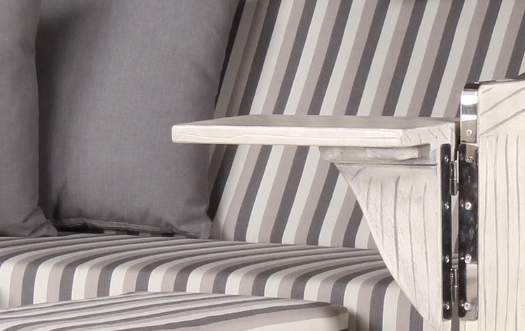Strandkorb Rantum Mahagoni washed grey PE koboo grey Dessin 545
