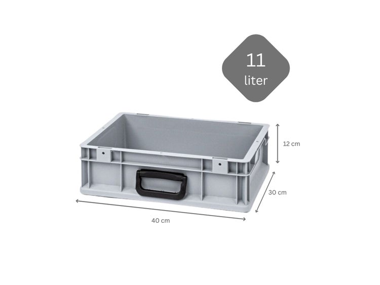 PROREGAL Eurobox Nextgen Portable Uno HxBxT 12 x 30 x 40 cm 11 Liter Eurobehälter Transportbox Transportbehälter Stapelbehälter