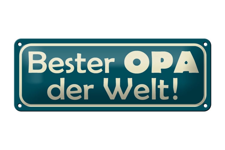 Blechschild Spruch 27x10cm Bester Opa der Welt Dekoration