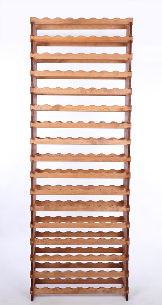 Weinregal VINOTECA FLEX PRO HxBxT 233x84x28cm 136 Flaschen auf 17 Ebenen Massives Kiefernholz Braun geölt