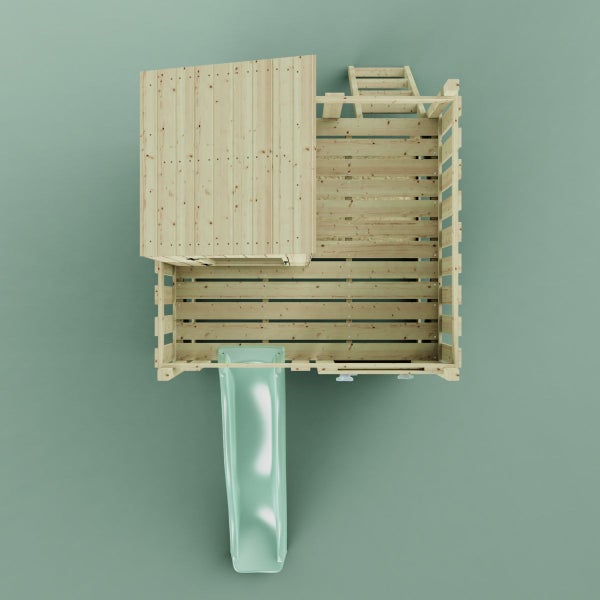 OutdoorToys Spielhaus Mondlicht Kinderspielhaus aus Holz in Grün, Kinderhaus Holzhaus Kinder