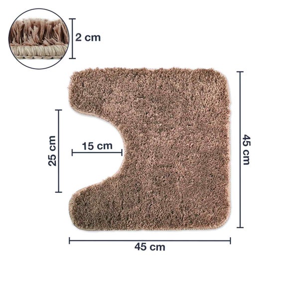 Toilettenvorleger mit den Maßen 45 x 45 cm und einer Florhöhe von 2 cm