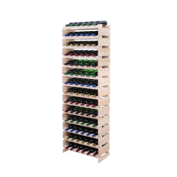 Weinregal VINOTECA FLEX PRO HxBxT 191x65x28cm 84 Flaschen auf 14 Ebenen Massives Kiefernholz Natur unbehandelt