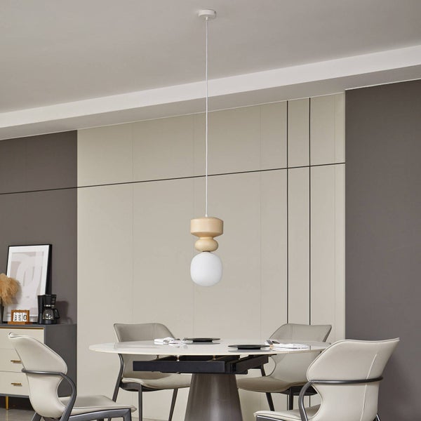 Lucande Pendelleuchte Fidelo (Skandinavisch) in Weiß aus Keramik (1 flammig, E14) - Deckenlampe Esstischlampe Hängelampe Hängeleuchte Wohnzimmerleuchte