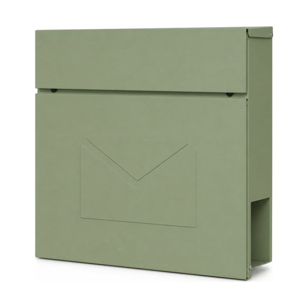 Moderner Briefkasten aus Metall mit Briefsymbol Prägung zur Wandmontage