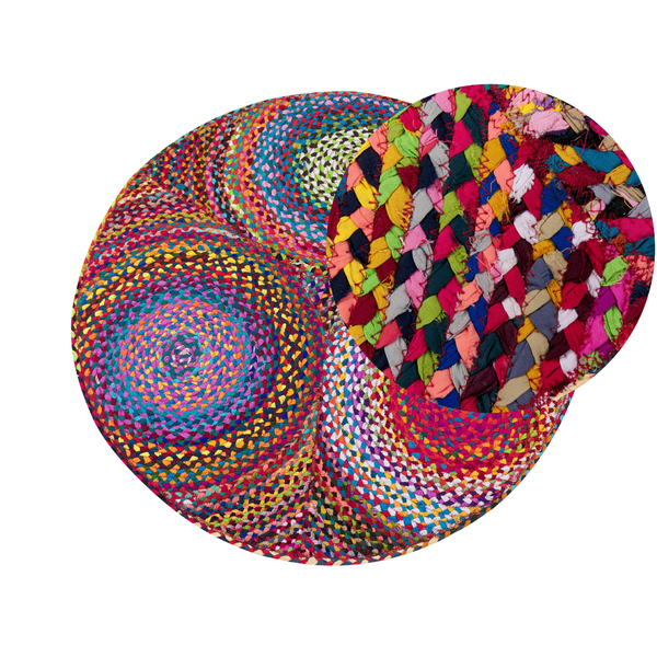 Teppich LADIK Bunt ø 140 cm Baumwolle