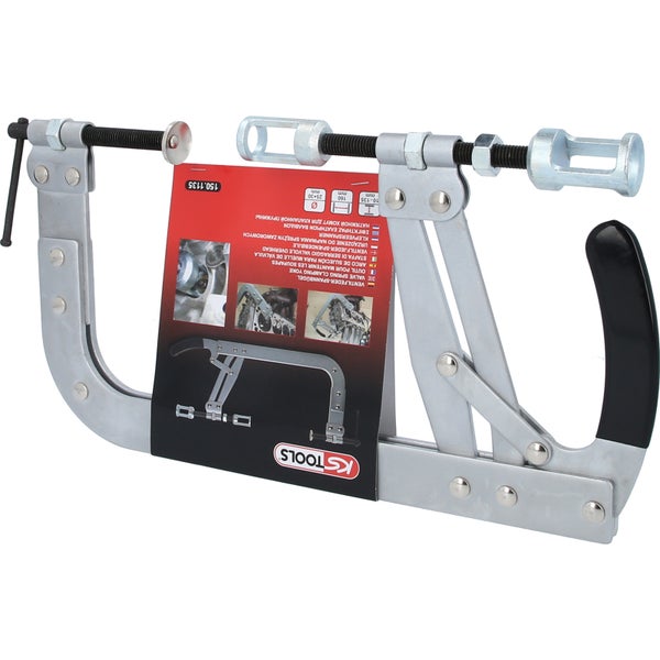 KS Tools Ventilfederspanner zum Ein und Ausbau von Ventilfedern bei Verbrennungsmotoren mit verstellbarem Spannbereich aus robustem Metall