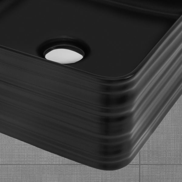 ML-Design Waschbecken aus Keramik in Schwarz matt 39x39x15 cm Quadratisch, Moderne Aufsatzwaschbecken, Design Waschtisch Aufsatz-Waschschale Waschplatz Handwaschbecken, für das Badezimmer und Gäste-WC