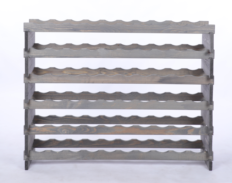 Weinregal VINOTECA FLEX PRO HxBxT 79x103x28cm 60 Flaschen auf 6 Ebenen Massives Kiefernholz Grau