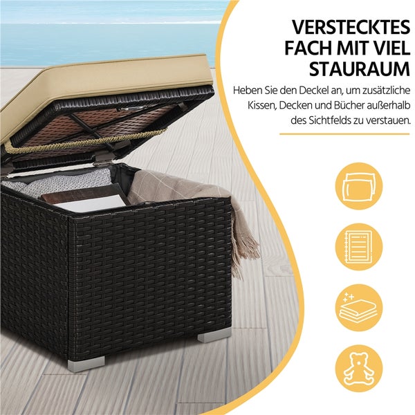 Gartenbox mit Stauraum für Kissen, Decken und Bücher