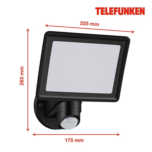 LED Außenstrahler Außenlampe Sensor Bewegungsmelder IP44 20W Weiß Telefunken
