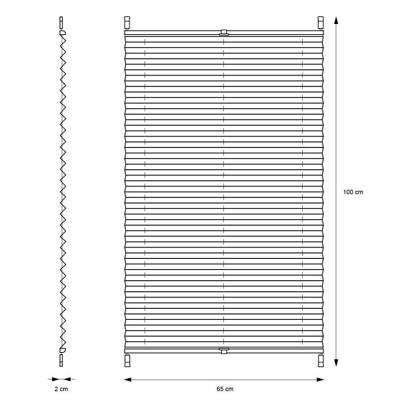 ECD Germany Plissee Klemmfix ohne Bohren 65x100 cm Dunkelgrau Blickdicht Sonnen- und Sichtschutz Faltrollo Jalousie mit Klemmträger für Fenster & Tür EasyFix Plisseerollo Lichtdurchlässig Fensterrollo