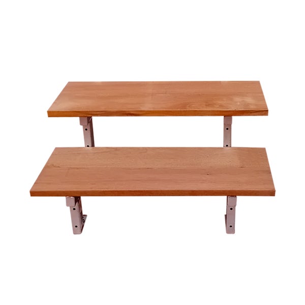 BALI Gartentreppe, Außentreppe, Terrassentreppe  Stahl H37cm - 2 Bankirai Hartholz Stufen B100cm
