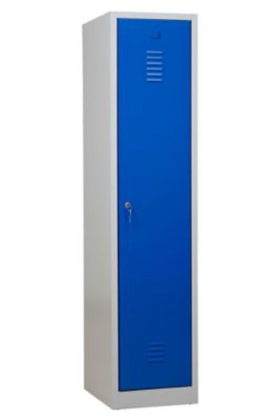 PROREGAL Garderobenspind Camel 1-Fach Mit Pro-Aufteilung HxBxT 180 x 41 x 50 cm Zylinderschloss Grau-Blau