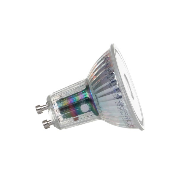 LED-Reflektorlampe mit GU10-Sockel aus Glas.
