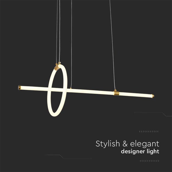 Moderne LED-Hängeleuchte mit Kreis- und Stabdesign