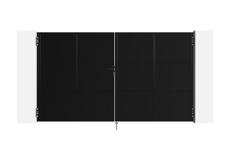 Schwarzes Gartentor mit Rahmen