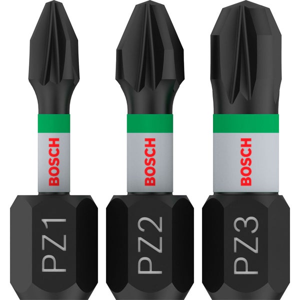 Bosch Schrauberbits PZ1, PZ2 und PZ3 im Set