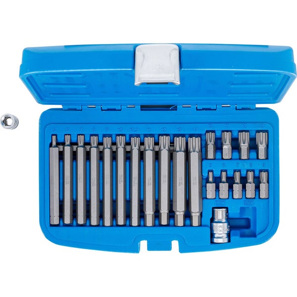 Bit-Set in blauem Kunststoffkoffer