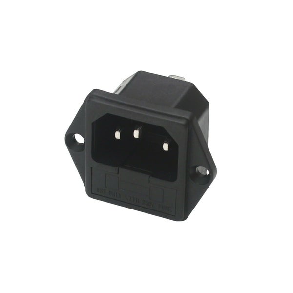 Kaltgeräteeinbaustecker mit Sicherungshalter für den Geräteeinbau