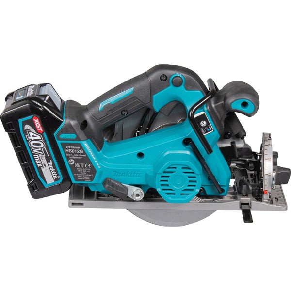 Makita HS012GD201 Akku-Handkreissäge 57 mm XGT 40 V Ø 165 mm / 2x 2,5 Ah Akku + Ladegerät im Makpac