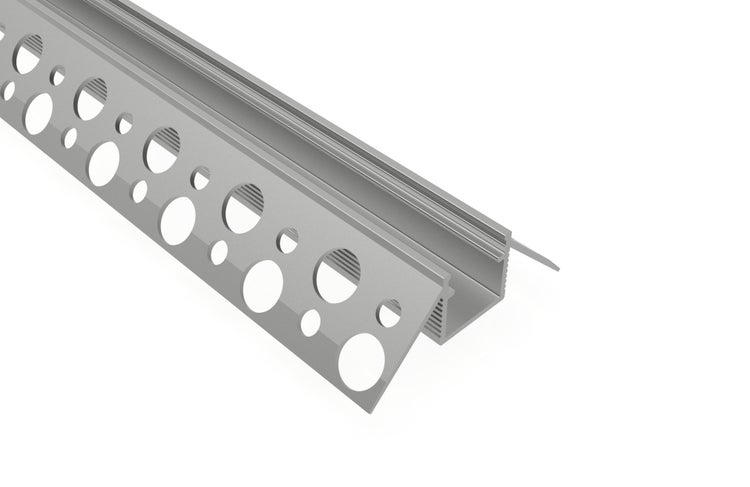 TIVENDIS Led Alu Profil 2 m UZ mit Zubehör für Strip / Streifen bis 10 mm breit | Abdeckung satiniert milchig  |  Einbau Unterputz Deckenleiste Deckenprofil Deckenleisten eloxiert