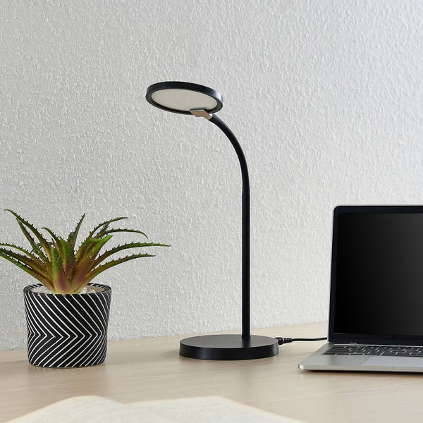 Lindby LED Tischlampe Binera ( Touchdimmer) dimmbar (Modern) in Schwarz (1 flammig, ) - Tischleuchte Schreibtischlampe Nachttischlampe Touch Lampe Arbeitszimmerleuchte
