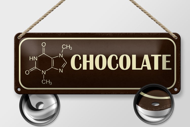 Blechschild Spruch 27x10cm Formel Chocolate Schokolade Dekoration