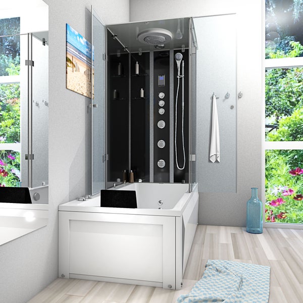 Whirlpool Dusche Kombination K05-L33-WP Duschtempel 180x90 cm