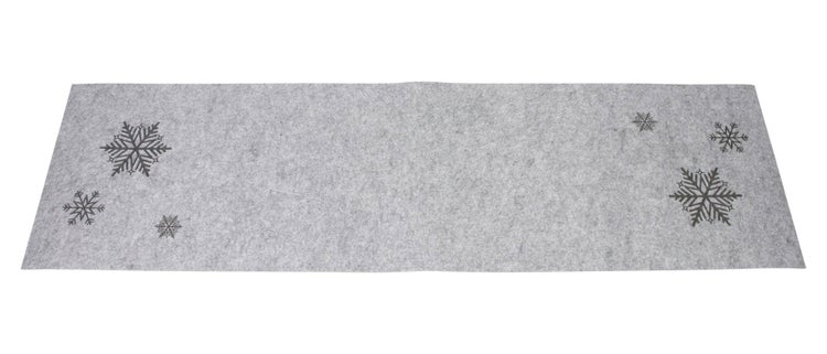 FRANK FLECHTWAREN | Tischläufer Schneeflöckchen, 40 x 140 cm, POLYESTER