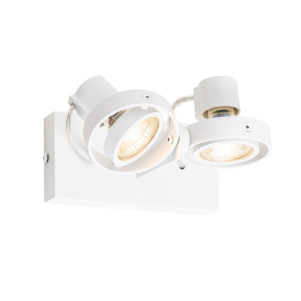 Weiße Wandleuchte mit zwei Strahlern