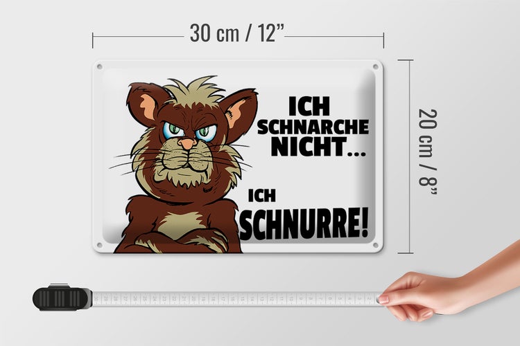 Blechschild Spruch 30x20cm ich schnarche nicht ich schnurre