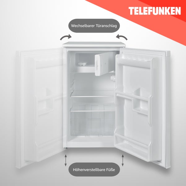 Telefunken Kühlschrank mit 2-Sterne Gefrierfach Freistehend 81 Liter Kühlschrank klein CF-32-152-W weiß